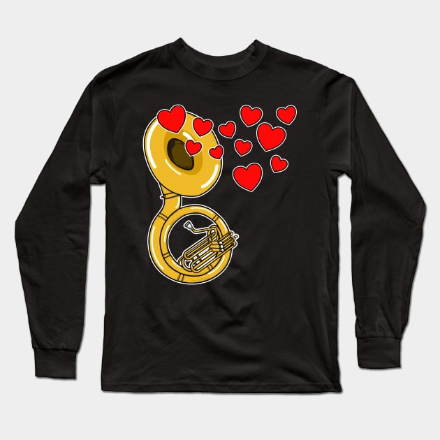 Valentines Sousaphone Teacher Sousaphonist Brass Player Musician Long Sleeve T-Shirt by doodlerob